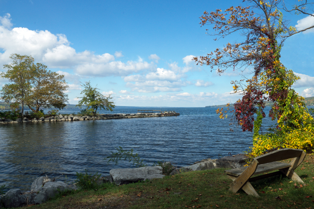 Autumn Inlet to Cayuga Lake one of the Finger Lakes of New York near Ithica, NY