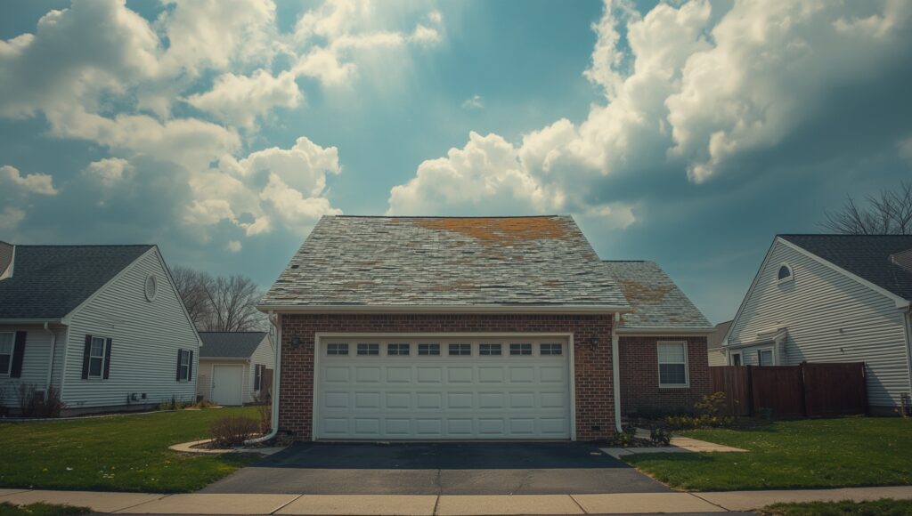 Roof replacement process for a residential home in Central New York, showing stages from inspection to completed roofing